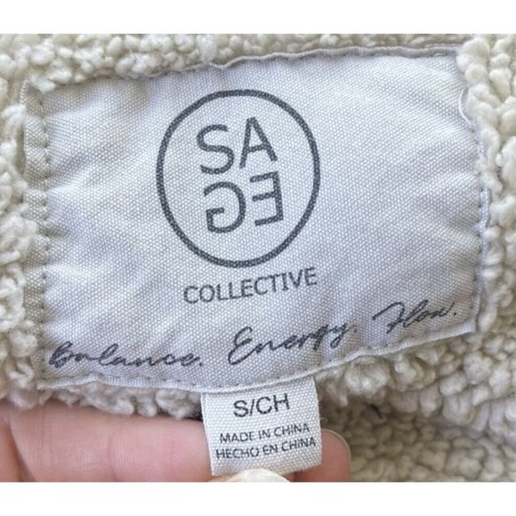 Sage Collective Jacket Plaid Sherpa Lined Size S Shacket Purple Western - Picture 11 of 12